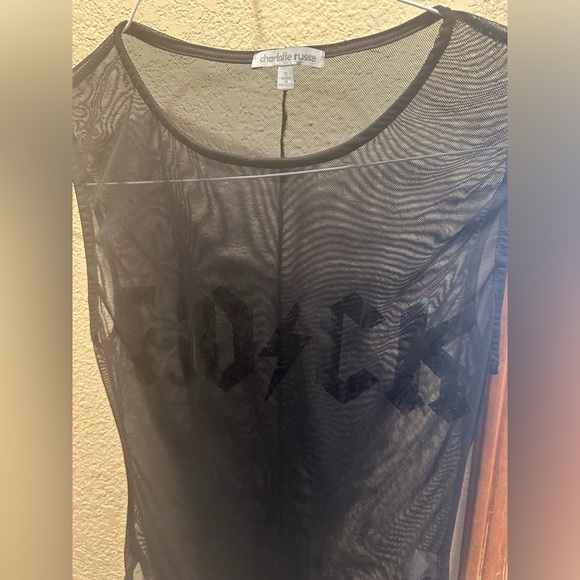 Charlotte Russe Mesh “ROCK” Bodysuit - Picture 2 of 3